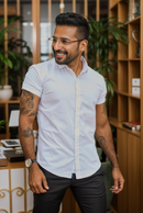 Camisa Social Italy Slim Fit Branca - PRONTA ENTREGA